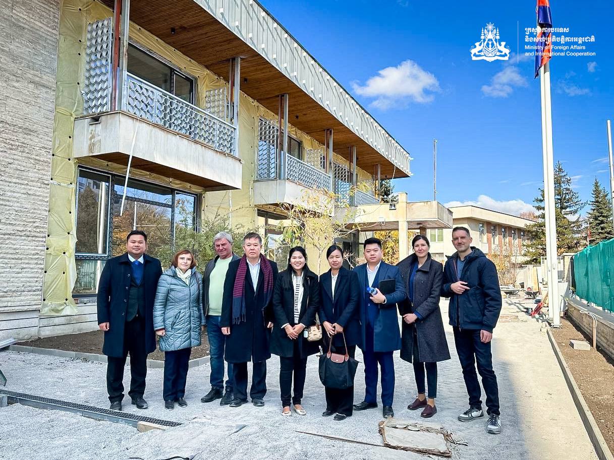 Her Excellency KHIEV Sophany leads a delegation to inspect the progress of the renovation completion of premises of the Royal Embassy of Cambodia in Bulgaria and Serbia 