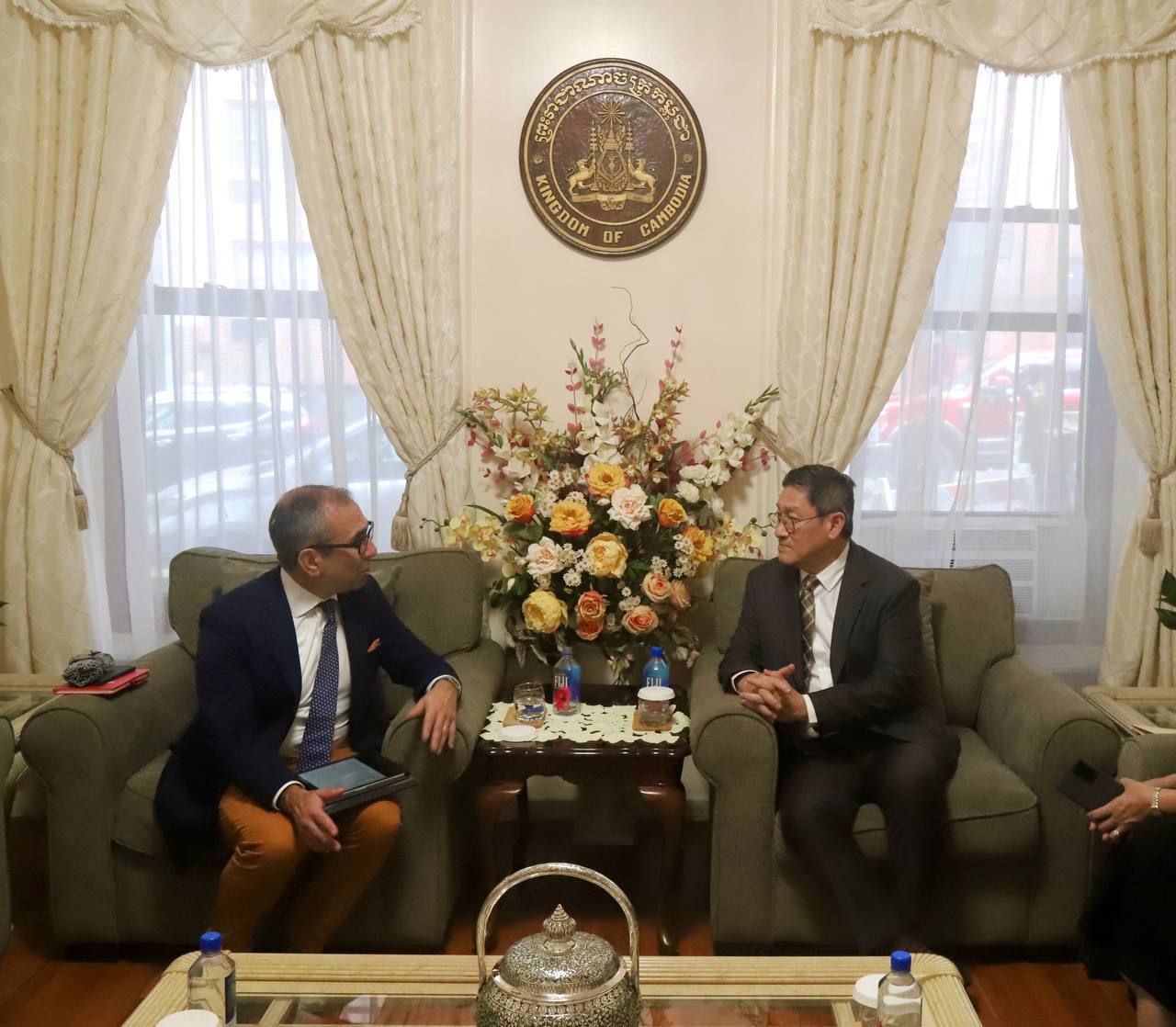 Meeting between His Excellency  SOK Chenda Sopea,Deputy Prime Minister  and Minister of Foreign Affairs and International Cooperation, and Mr. Michael Goltzman,Senior Vice-President, Global Policy and Sustainability of the Coca-Cola Company